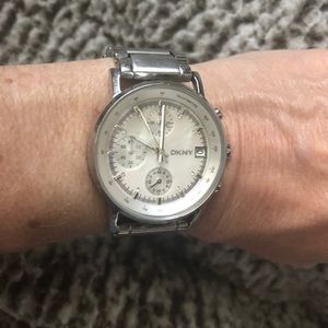 DKNY silver link watch